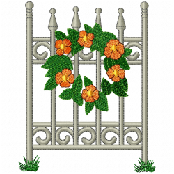 Garden Barriers Embroidery Design 5